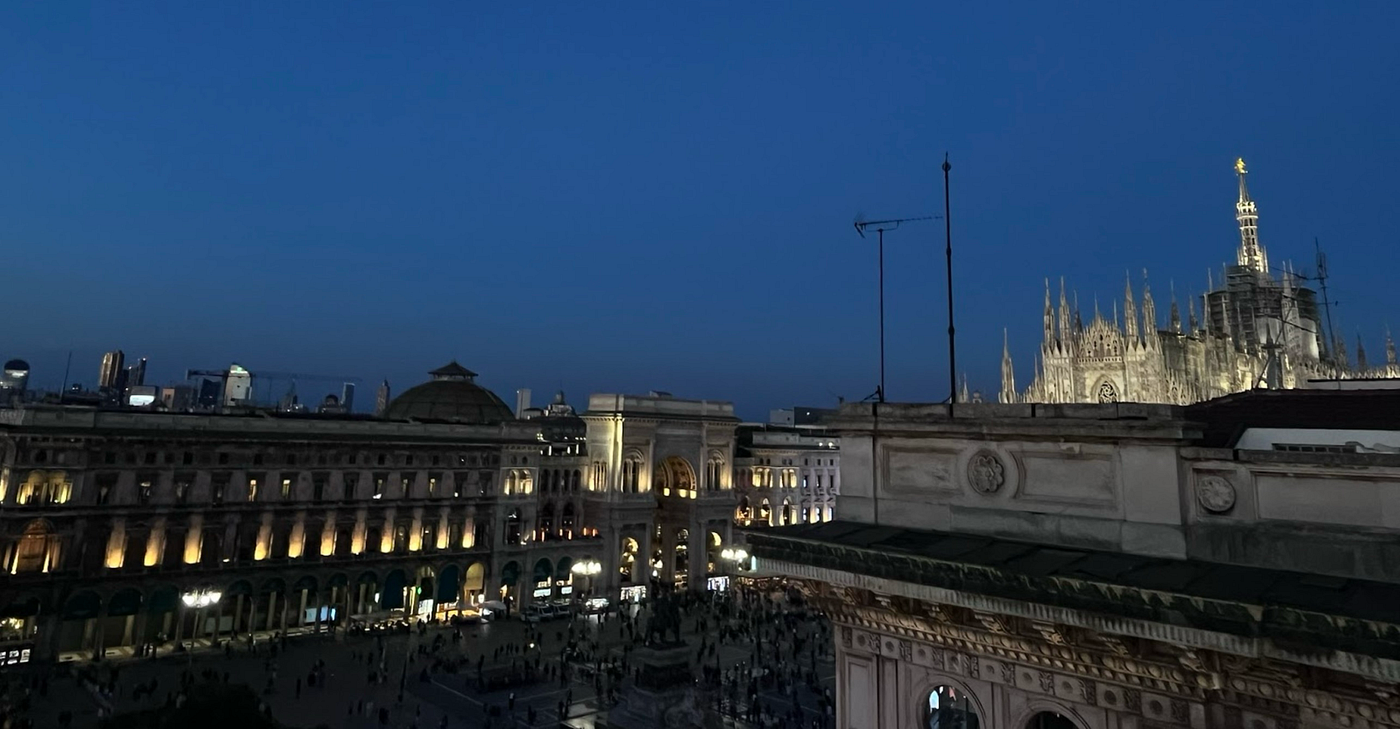 A view of Piazza del Duomo at night (Photos don’t do justice)